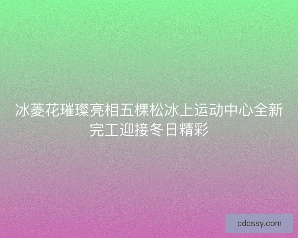 冰菱花璀璨亮相五棵松冰上运动中心全新完工迎接冬日精彩
